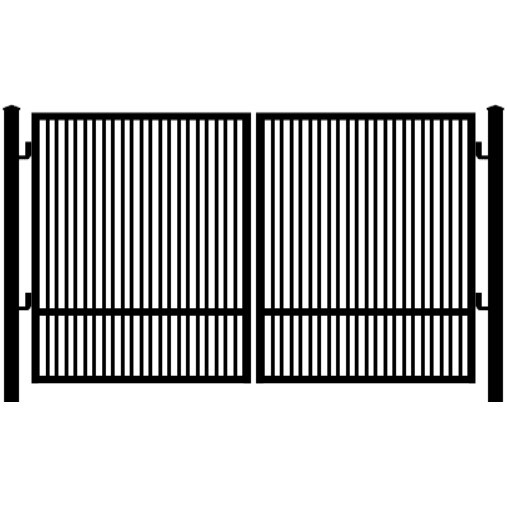 Black Ornamental Iron Double Gate